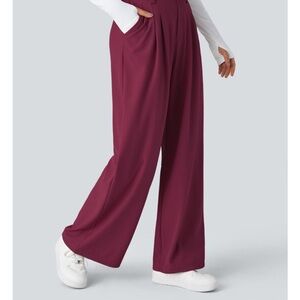 HALARA Burgundy Wide-Leg Pants